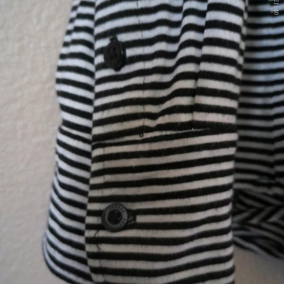 Black & White Striped Button Cardigan SZ XL by Lauren Ralph Lauren - Picture 4 of 8